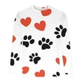 thumbnail image 5 of Ceisia Men's Colorful Glitter Paw Print T-Shirt | Slim Long-Sleeve Crewneck Casual Top Gift, 5 of 5