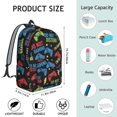 thumbnail image 4 of Game Controller Black Pattern Backpack for School, Cute School Bag with Adjustable Shoulder Straps and Padded Back, 15.7"x11.8"x5.5", 4 of 4
