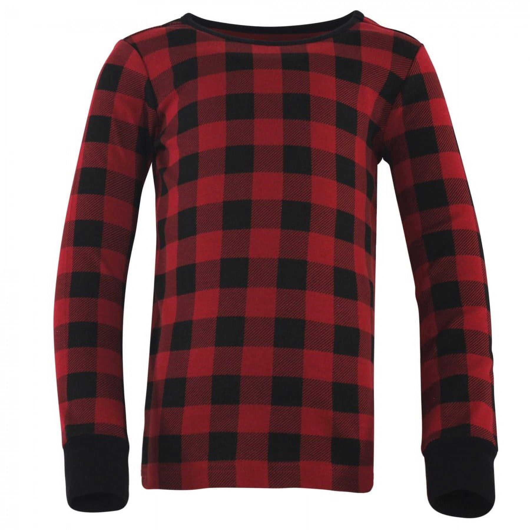 Touched by Nature Baby, Toddler and Kids Unisex Organic Cotton Tight-Fit Pajama Set, Buffalo Plaid, 6 Years