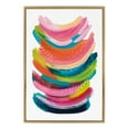 thumbnail image 3 of Kate and Laurel Sylvie Bright Abstract Framed Canvas Wall Art by Jessi Raulet of Ettavee, 23x33 Bright Gold, Modern Colorful Brushstrokes Art for Wall, 3 of 7