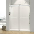 thumbnail image 7 of Clovis 76x72" Double Sliding Glass Shower Door w/ Buffer in Brushed Nickel/Clear, 7 of 7