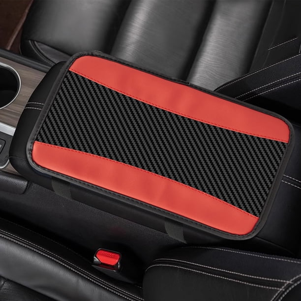 Isvgxsz Clearance Car Center Console Pad, Universal Waterproof Car Armrest Seat Box Cover, Car Interior Accessories, Carbon Fiber Leather Auto Armrest Cover Protector for Most Vehicle, SUV, Truck, Car