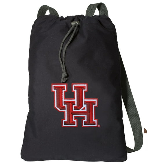 Canvas University of Houston Backpack Natural Cotton UH Cinch Bag Lined and with Wide Straps