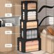 thumbnail image 3 of Paquete de 3 cajas de almacenamiento de marco, bolsas de almacenamiento de ropa, tela Oxford, plegable, apilable, organizador con ventana transparente y asas de transporte, 3 of 4