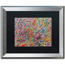 Trademark Fine Art "Birds vs Aliens" Canvas Art by Josh Byer, Black Matte, Silver Frame