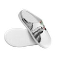 thumbnail image 3 of Daiia Moose Kissing Under Mistletoe Print Women’s Fuzzy Slippers Memory Foam Lightweight House Shoes Cozy Loafer Flannel House Shoes-39/40, 3 of 7