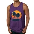 thumbnail image 2 of Fnnxeal Men's Lightweight Polyester Tank Top Print Summer Casual Sleeveless Breathable Tank Top for Men Purple, 2 of 5