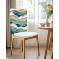 thumbnail image 2 of nqOlkjepod Turquoise Brown Ombre Chair Covers Set of 6, Decorative Chair Back Cover, Modern Geometric Moire Abstract Art Dining Room Chair Slipcovers Removable Chair Protectors Covers for Party, 2 of 7
