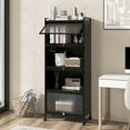 thumbnail image 4 of Costway Étagère de Cuisine à 5 Niveaux Armoire de Rangement Mobile pour Micro-Ondes Portes Relevables, 4 of 10