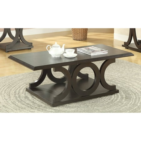 coaster furniture wood coffee table - cappuccino - walmart