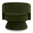 thumbnail image 5 of CHITA Swivel Fabric Accent Chair with Open Back&Wood Base,Modern Armchairs for Living Room Bedroom,Forest Green, 5 of 10
