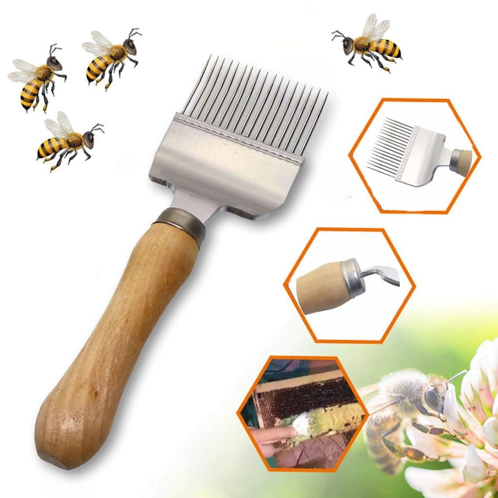 Stainless Steel Bee Hive Uncapping Honey Fork Scraper Shovel Fork Shovel Tools 