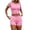 Pink, variant on Shorts Sets Women 2 Piece Outfits for Women Matching Sets Casual Pleated Short Sleeve Top and High Waisted Wide Leg Pants Tracksuit Summer Outfits