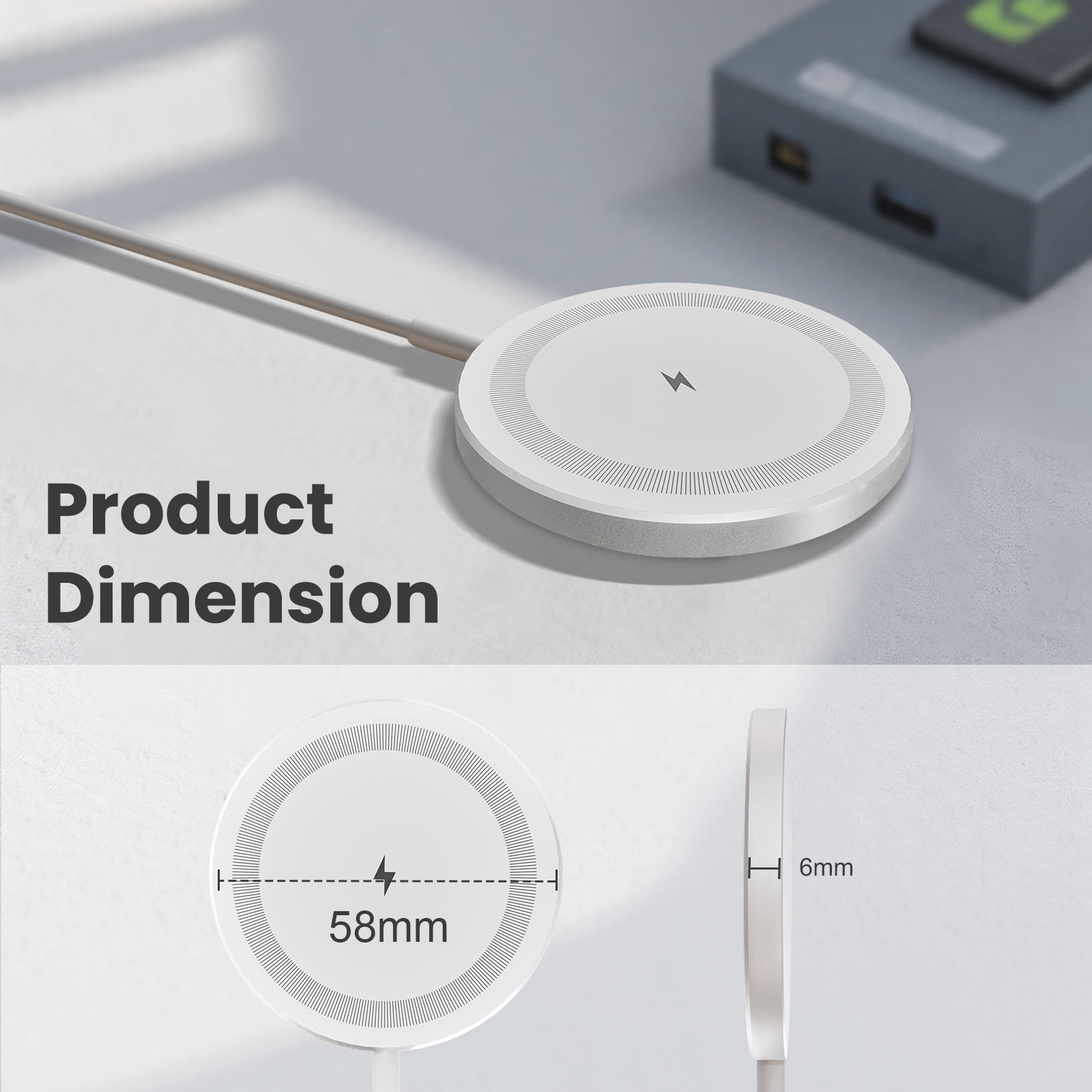 15W Fast Charging Pad, Compatible with iPhone 16 15 14 13 12 11 8 Series, Wireless Charger Compatible with AirPods, Perfect for Office Home Travel Use, White(3 Pack)