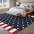 thumbnail image 4 of Non-Slip Rug Pad Rugs Independence Day Patriotic Stars on Blue Rectangle Area Rugs 5x7Ft Soft Carpet Pads for Living Room Kids Room, Red White Stripes Border, 4 of 9