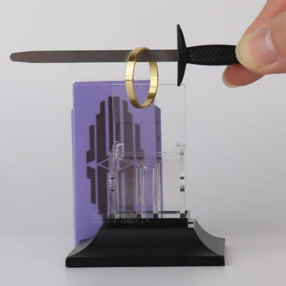 Professional Sword Through Ring Magic Trick - Classic Stage & Close Up Illusion Gimmick for Performers Magia Props