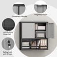 thumbnail image 4 of Kitchen Pantry Cabinet with Adjustable Shelves & 2 Doors,Metal Storage Cabinet with Locker for Kitchen,Living Room,Dining Room,Office,Black+Grey, 4 of 8