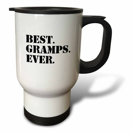 3dRose Best Gramps Ever - Gifts for Grandfathers - Granddad Grandpa nicknames - black text - family gifts, Travel Mug, 14oz, Stainless