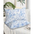 thumbnail image 2 of Watercolor Blue Floral Pillow Covers Standard Size 2 Pack, Blue Ombre Botanical Summer Soft Bed Throw Pillowcases Breathable Cooling Long Lumbar Body Pillow Sham Cover for Bed Sofa 20''x26'', 2 of 7