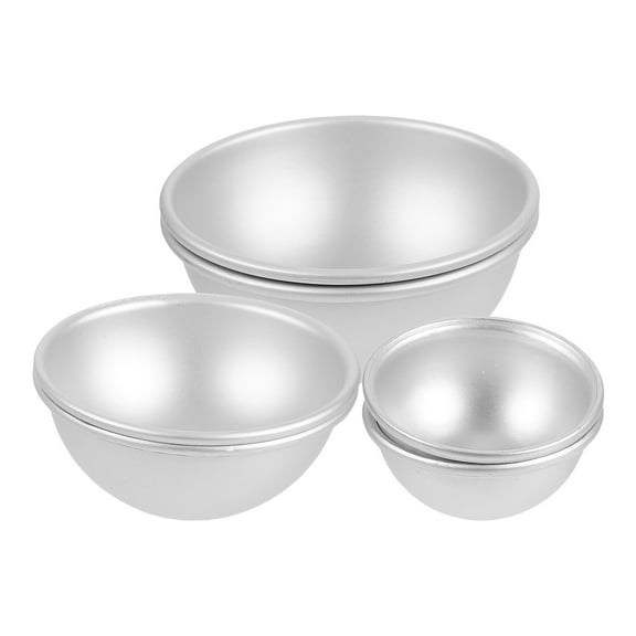 LOLIPPYY 6Pcs Hemisphere Baking Pan Nonstick Aluminum Mold for Birthday Cake Making