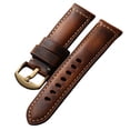thumbnail image 2 of WANGQ Handmade Top Layer Cowhide Strap, 20MM 22MM 24MM For Bronze Watch, Pure Copper Clasp, Vintage Men's Watch Chain, 2 of 6