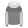 thumbnail image 3 of cocolona Womens Fuzzy Hoodies Fall Winter Warm Fleece Long Sleeve Patchwork Hooded Sweatshirts Fashion Casual Loose Pullover Hoodies, 3 of 7