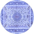 thumbnail image 1 of Ahgly Company Machine Washable Indoor Round Medallion Blue Traditional Area Rugs, 3' Round, 1 of 4