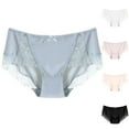 thumbnail image 5 of Rohuuque Women's Lace Panties Invisibles Ice Silk Body Breathable Underwear Lace Briefs No Show Lace Trim Comfort Briefs Black, 5 of 5