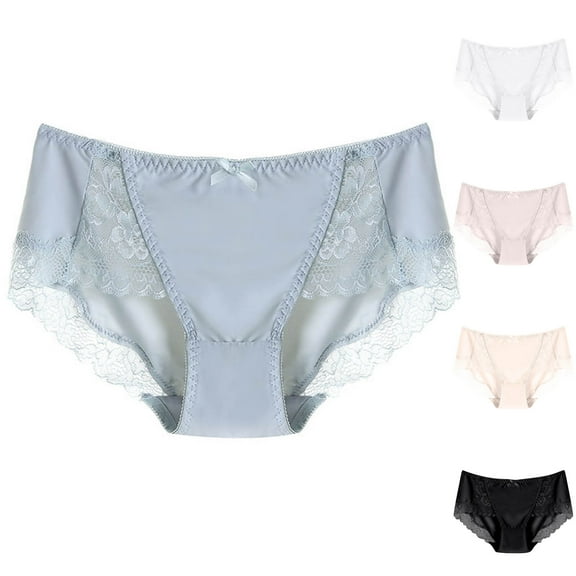 Agkizg Plus Size Womens Panties,Breathable Underwear for Women's Seamless Ice Silk Comfortable Body Breathable Underwear Lace Briefs
