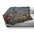 thumbnail image 3 of Art Soft Flannel Fleece Blanket, Rural Landscape with Bunch of Tulip Flower Spring Meadow Refreshing Botany Blurry Image, Cozy Plush for Indoor and Outdoor Use, 50" x 70", Multicolor, by Ambesonne, 3 of 6