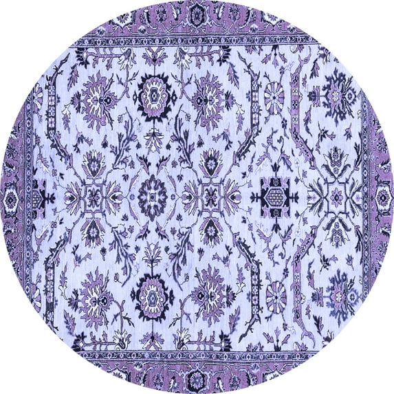 Ahgly Company Indoor Round Abstract Blue Modern Area Rugs, 6' Round