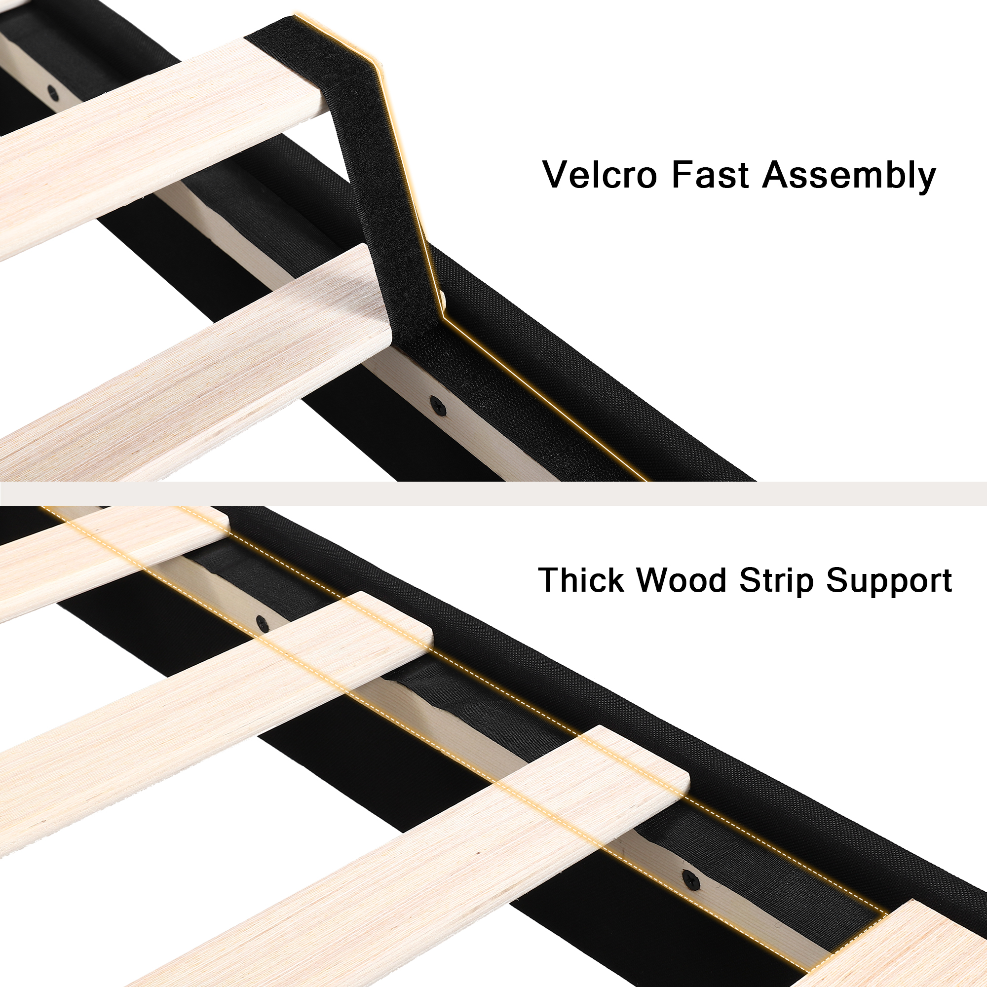 Virans Linen King Size Platform Bed Frame with Tufted Button Headboard,Upholstered Bed with Wood Slat Support,No Box Spring,Noise Free,Easy Assembly,Black