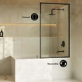thumbnail image 3 of Pierre 34 x 58 Framed Fixed 3/8 in. (10mm) Clear Tempered Glass Tub Door with Black Matte Frame, 3 of 6