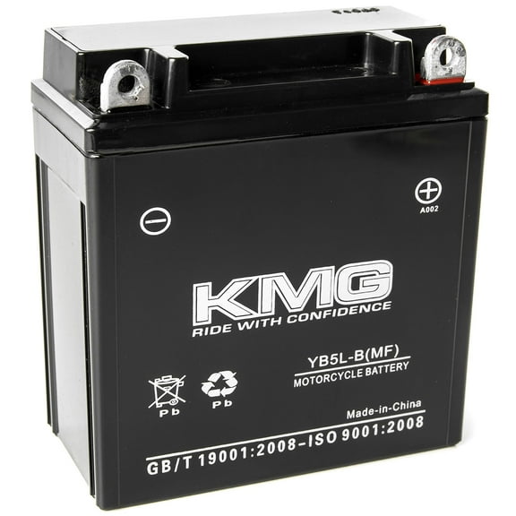 KMG YB5L-B Sealed Maintenance Free 12V 5AH Battery High Performance SMF OEM Replacement Powersport Motorcycle ATV Scooter Snowmobile Watercraft
