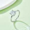 thumbnail image 2 of 2 Carat Round Cut Moissanite Solitaire Ring, Elegant Engagement Ring, Plain Band Ring In 925 Sterling Silver, 2 of 6