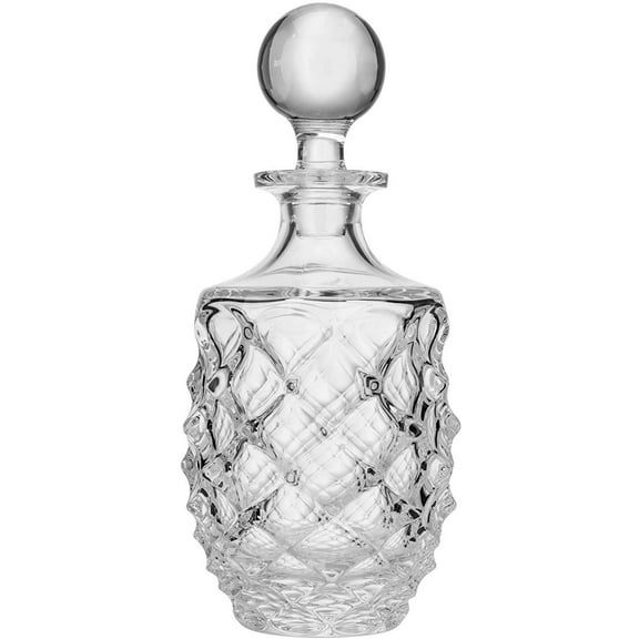 Aurum Crystal AU52299, 22 Oz Clear Crystal Bottle, Beverage Decanter w/ Stopper, Water Pitcher, 650 Ml Bohemian Carafe