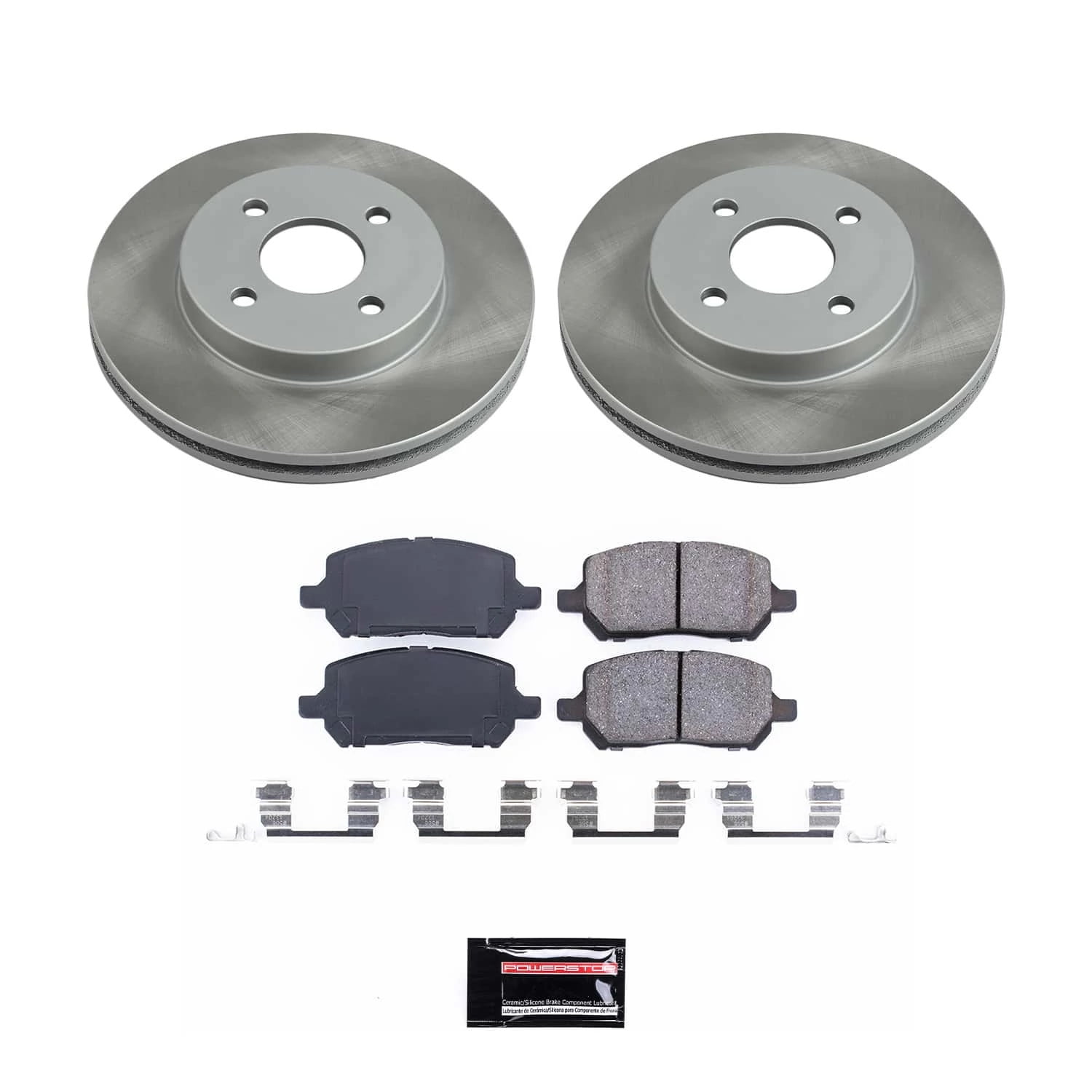PowerStop Front Semi-Coated Rotor and Low-Dust Ceramic Brake Pad Kit SC1604