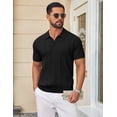 thumbnail image 2 of COOFANDY Mens Knitted Polo Shirts Short Sleeve Knit Polo Shirts for Men Flexible Casual Work Golf Polo Shirt, 2 of 6