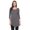 Charcoal, variant on Women's Solid Basic Casual Side Button Trim Round Neck Blouse Shirt Tunic Top