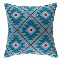 4 x 20 x 20 in. Blue Geometric Zippered 100 Percent Cotton Throw Pillow - Set of 2