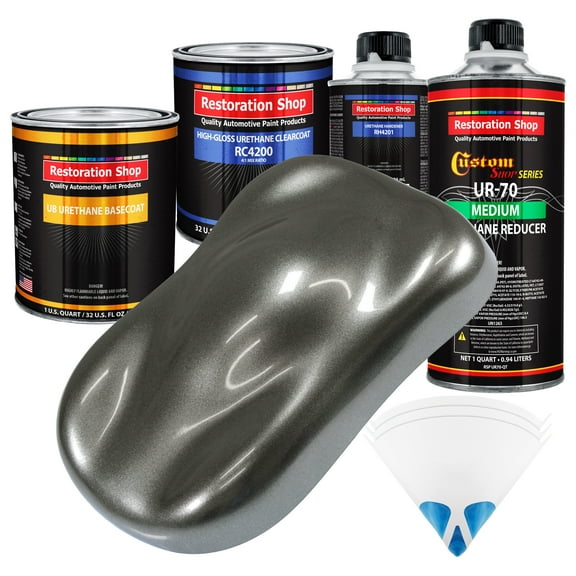 Charcoal Gray Firemist Quart URETHANE BASECOAT CLEARCOAT Car Auto Body Paint Kit