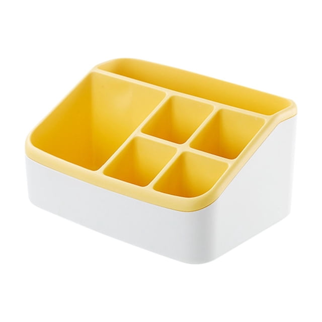 Bathroom Organizer Countertop Plastic Storage Box 6 Slots Large Capacity Multi Purpose Counter Organizer Bathroom Kitchen Bedroom Cosmetic Organizer Bathroom Counter Organizer