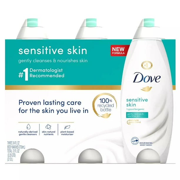 Dove Nourishing Body Wash, Sensitive Skin (24 fl. oz., 3 pk.) Walmart