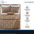 thumbnail image 5 of Mainstays Damask 5-Piece Brown Jacquard Comforter Set, King, 5 of 15
