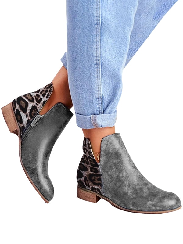 ladies leopard print chelsea boots