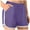 Purple, variant on Ndbuld Workout Shorts for Women Seamless Summer Solid Color Shorts for Women Casual Loose Comfy Elastic Waist Yoga Athletic Short Pants Trendy Beach Shorts Orange L