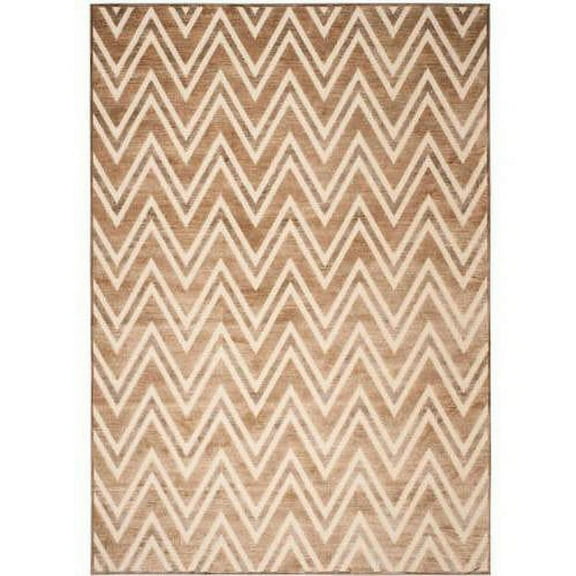 SAFAVIEH Paradise Bernadine Zigzag Stripes Area Rug, Mouse/Cream, 4' x 5'7"