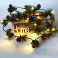 thumbnail image 3 of Christmas Garland Lights 2 Pack Holiday Prelit Pine Cone Garland Light with Red Berry Upgraded Battery Operated Garland with Lights for Outdoor Indoor Christmas Xmas Decor, 3 of 8
