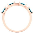 thumbnail image 5 of 0.4 ctw Wedding Band for Women - 14K Rose Gold Simulated Turquoise Stackable Eternity Ring, 5 of 6