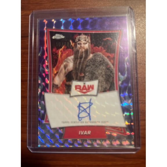 2025 Topps Chrome WWE IVAR Purple Short Print Parallel/Variety Chase Topps Autographed Wrestling Trading Card